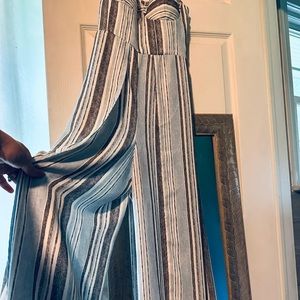 Striped Jumper, side slit/open leg